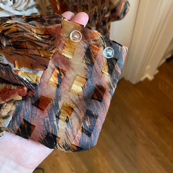 Vintage Semi-Sheer Animal Print Blouse - Picture 2 of 7